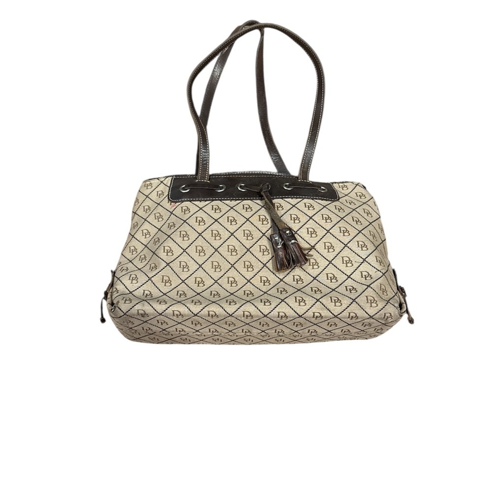 DOONEY and BOURKE Beige and Brown Designer Tote Bag